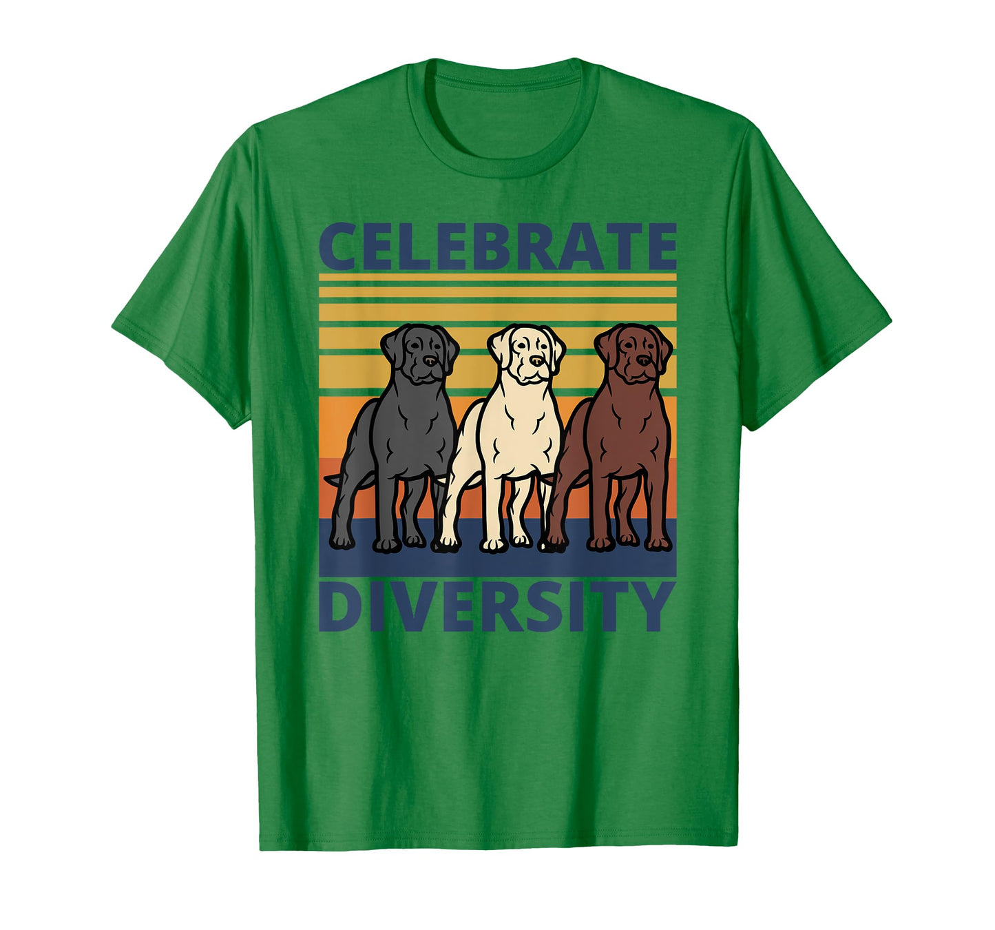 Black Yellow Chocolate Lab Celebrate Diversity Labrador T-Shirt