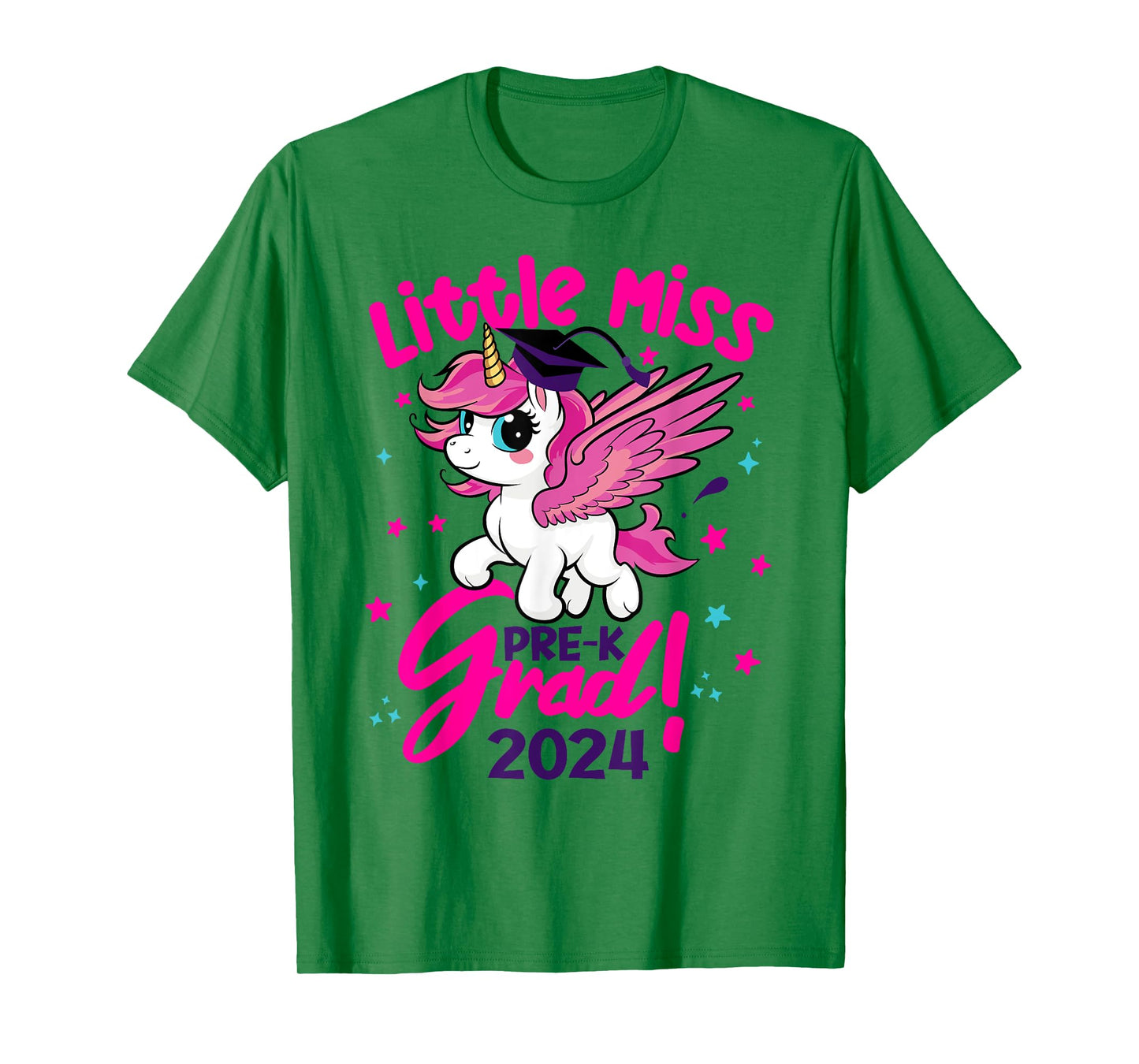 Unicorn Miss Pre-k Grad Preschool Graduation 2024 Kids Team T-Shirt