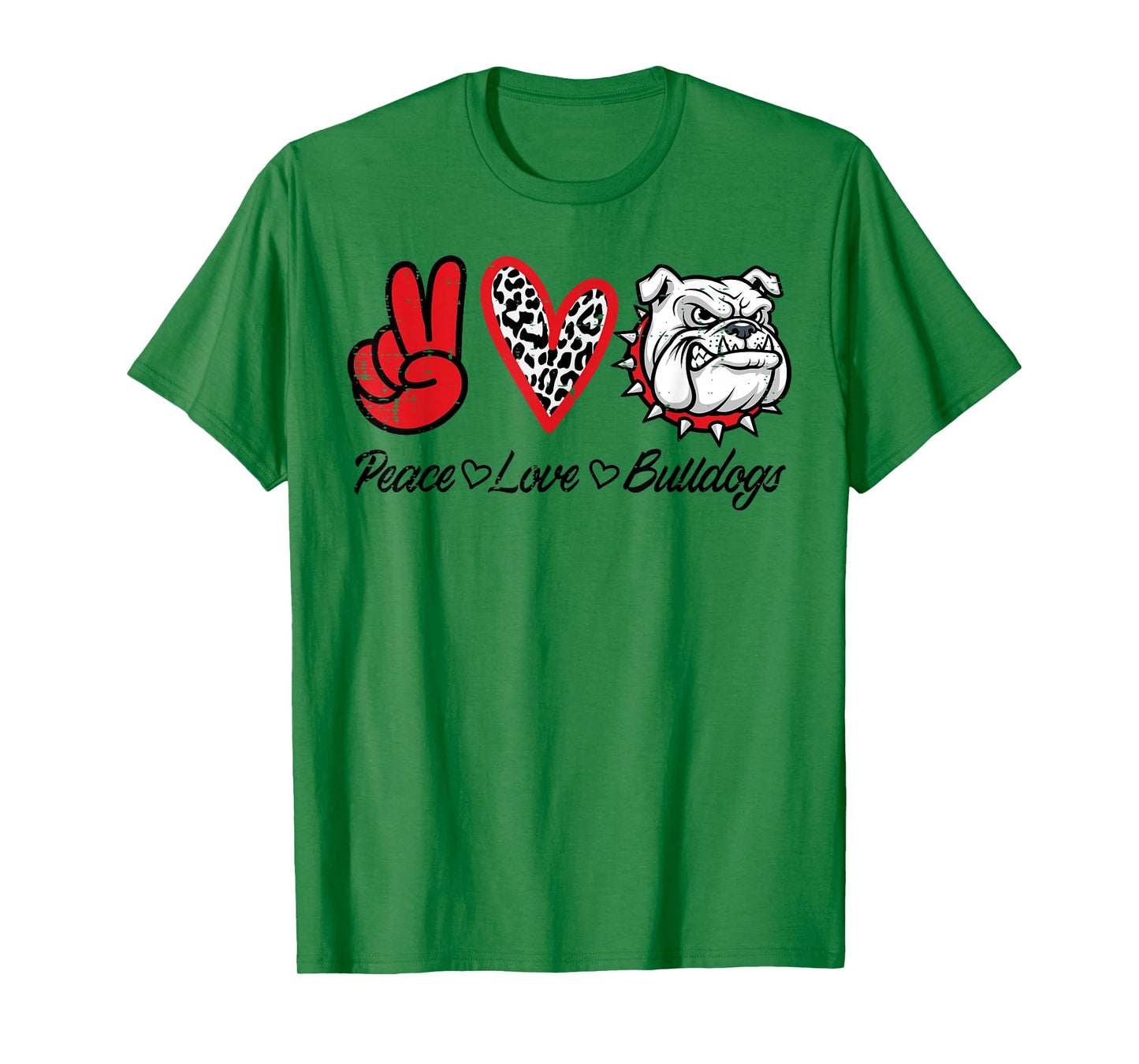 Peace Love Bulldog Men Kids Boys Girls Youth Women Teen T-Shirt