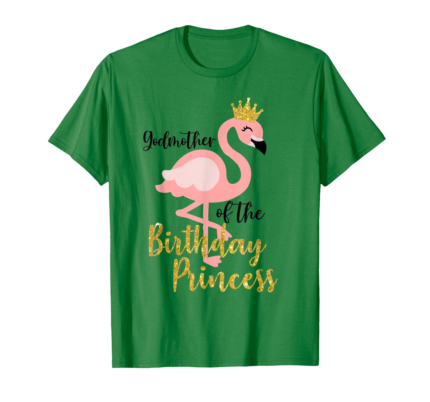 Godmother Of The Birthday Princess Shirt Flamingo Mama Mom T-Shirt
