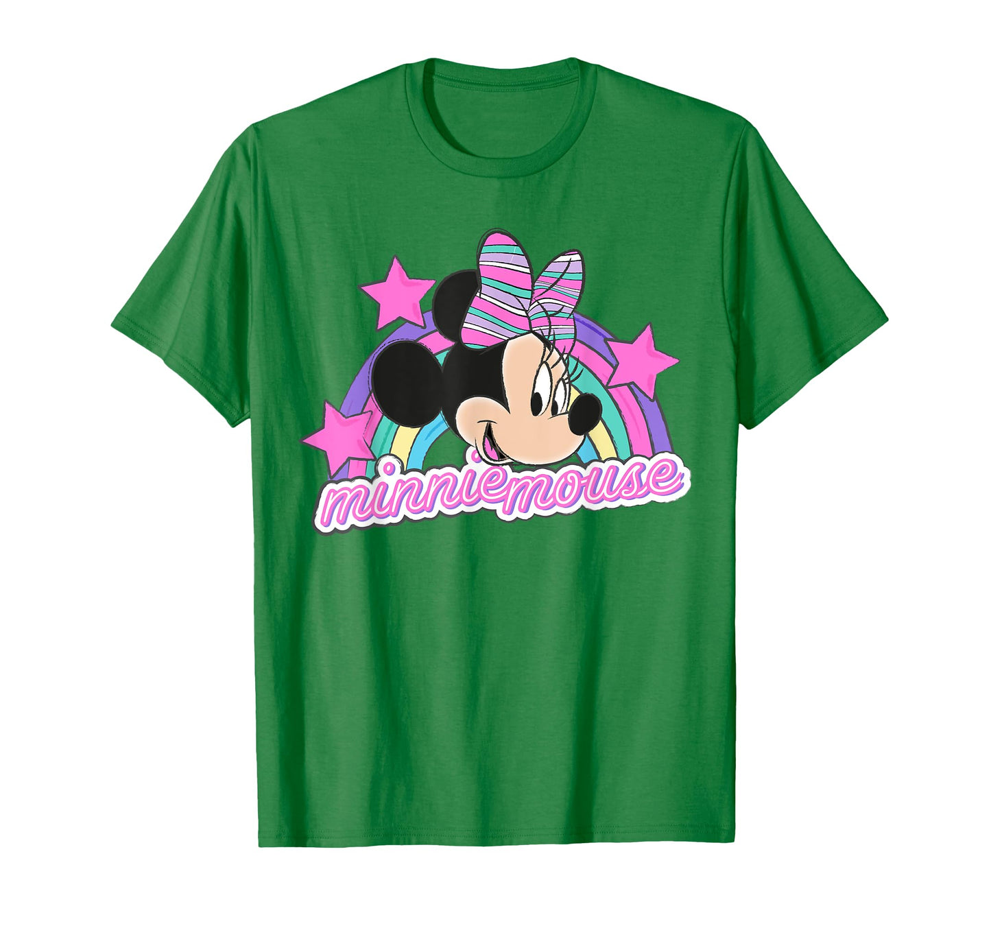 Minnie Mouse - Face With Rainbow And Stars T-Shirt