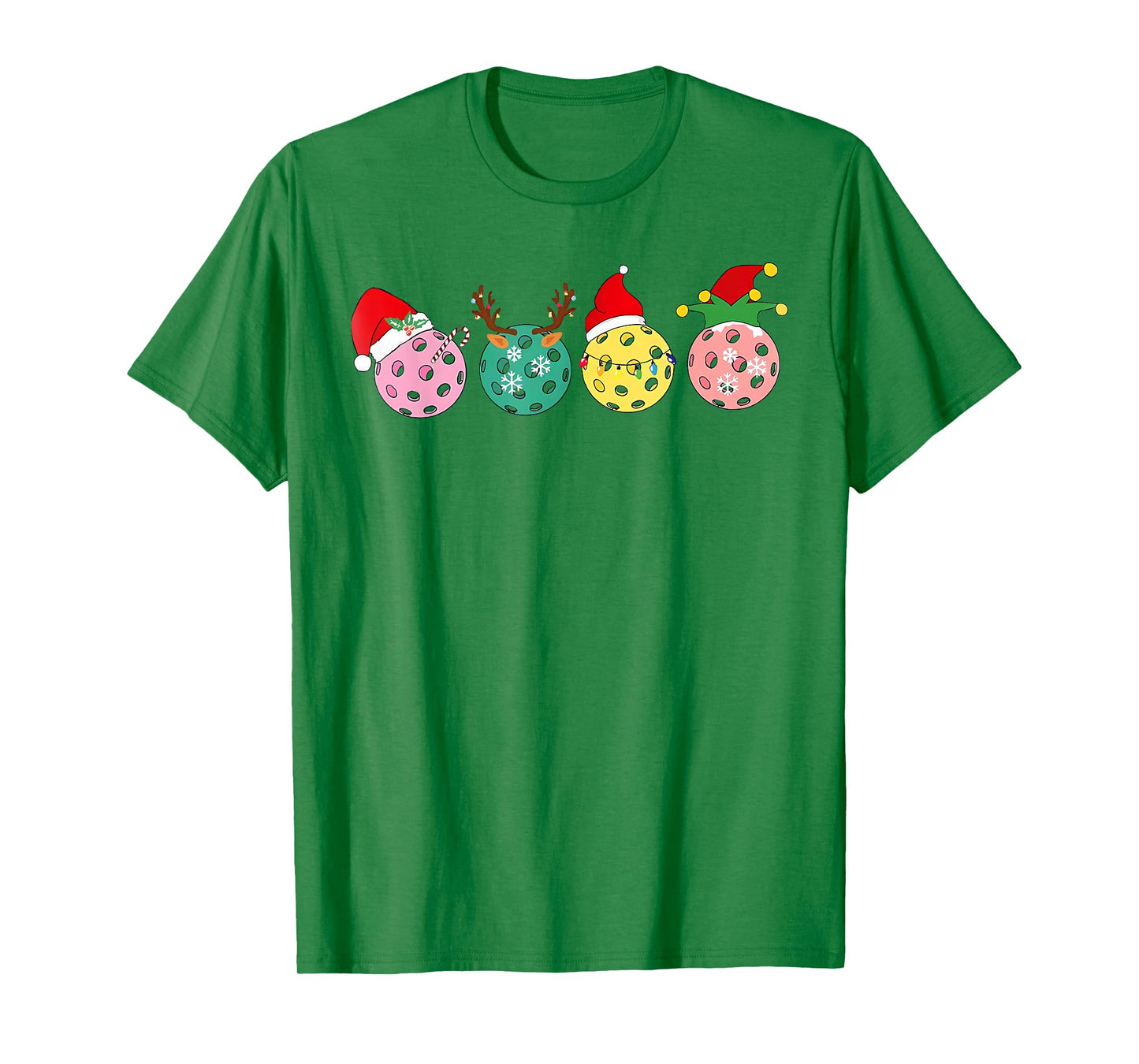 Christmas Pickleball Player Xmas Lights Reindeer ELF Women T-Shirt
