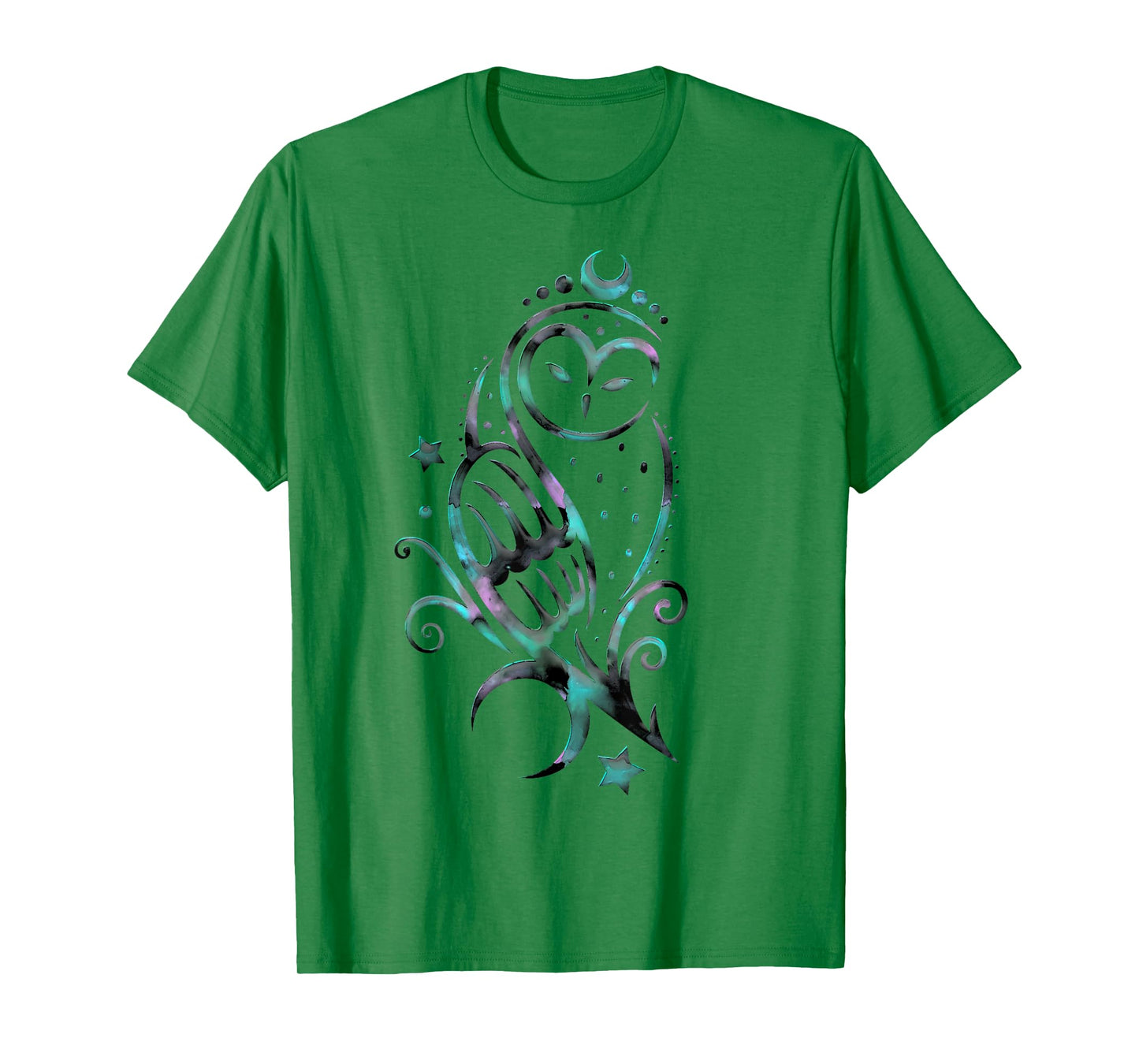 Moon Owl Watercolor Style Magic Owl with Moons and Stars T-Shirt