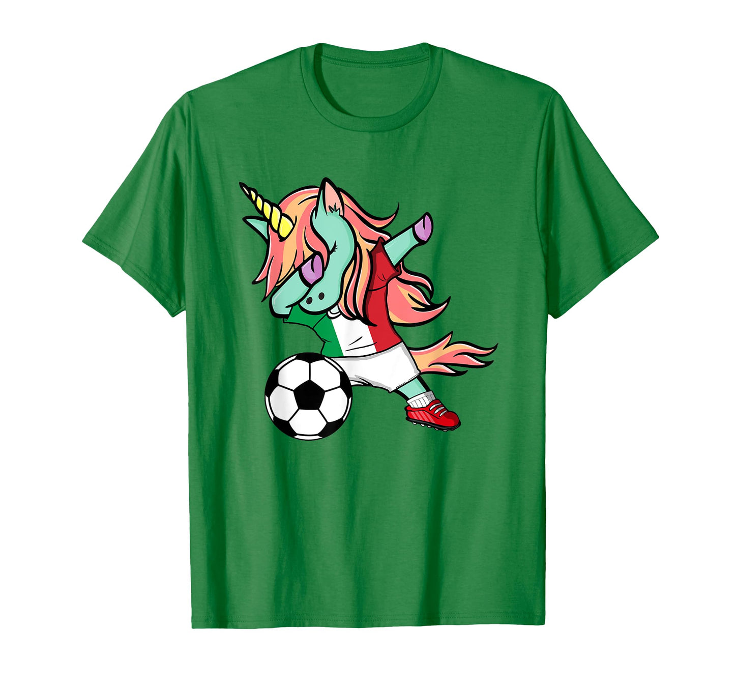 Dabbing Unicorn Italy Soccer Jersey Italian Football Lovers T-Shirt