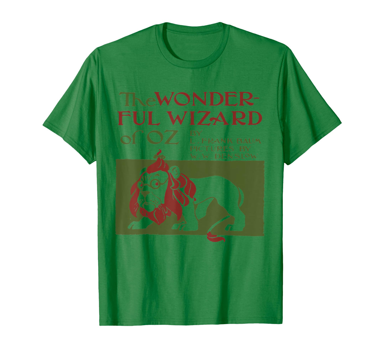 Vintage Classic Book Cover Wizard of Oz, Cowardly Brave Lion T-Shirt