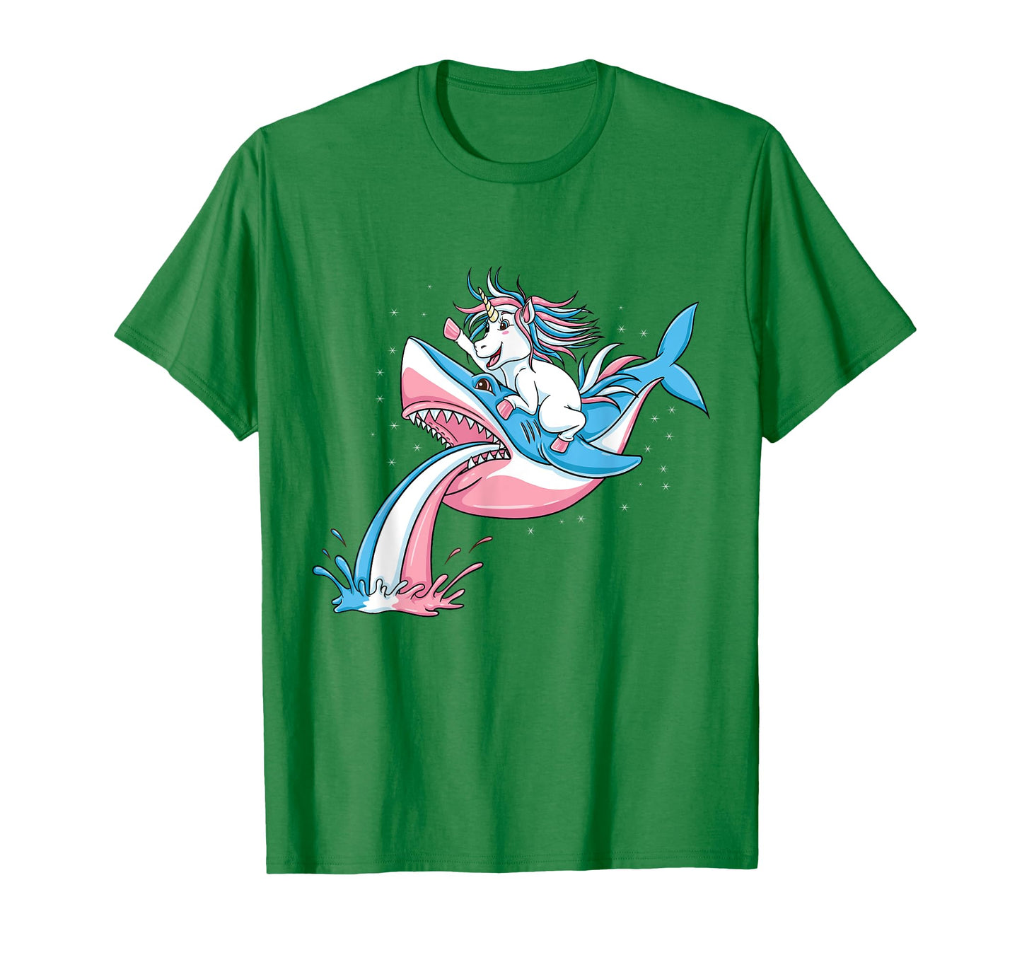 Unicorn Riding Trans Pride Shark Transgender T-Shirt