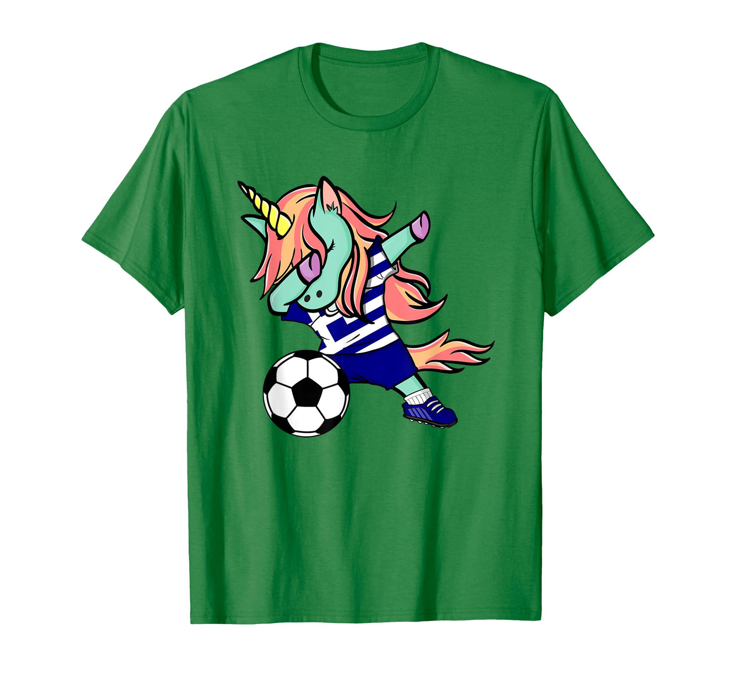 Dabbing Unicorn Soccer Greece Jersey Shirt Greek Football T-Shirt