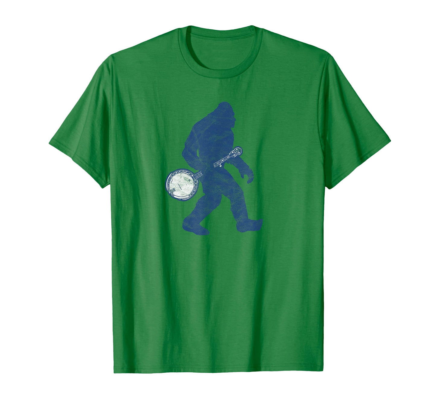 Bigfoot & Banjo - Sasquatch Silhouette Retro Bluegrass T-Shirt