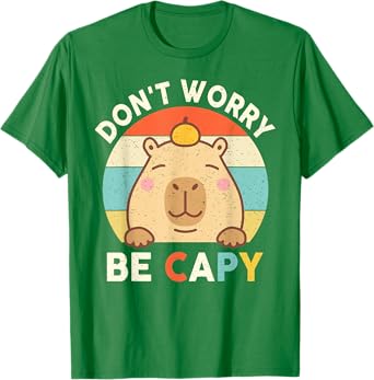 Capybara Shirt Kids Toddler Boys Girls Don’t Worry Be Capy T-Shirt