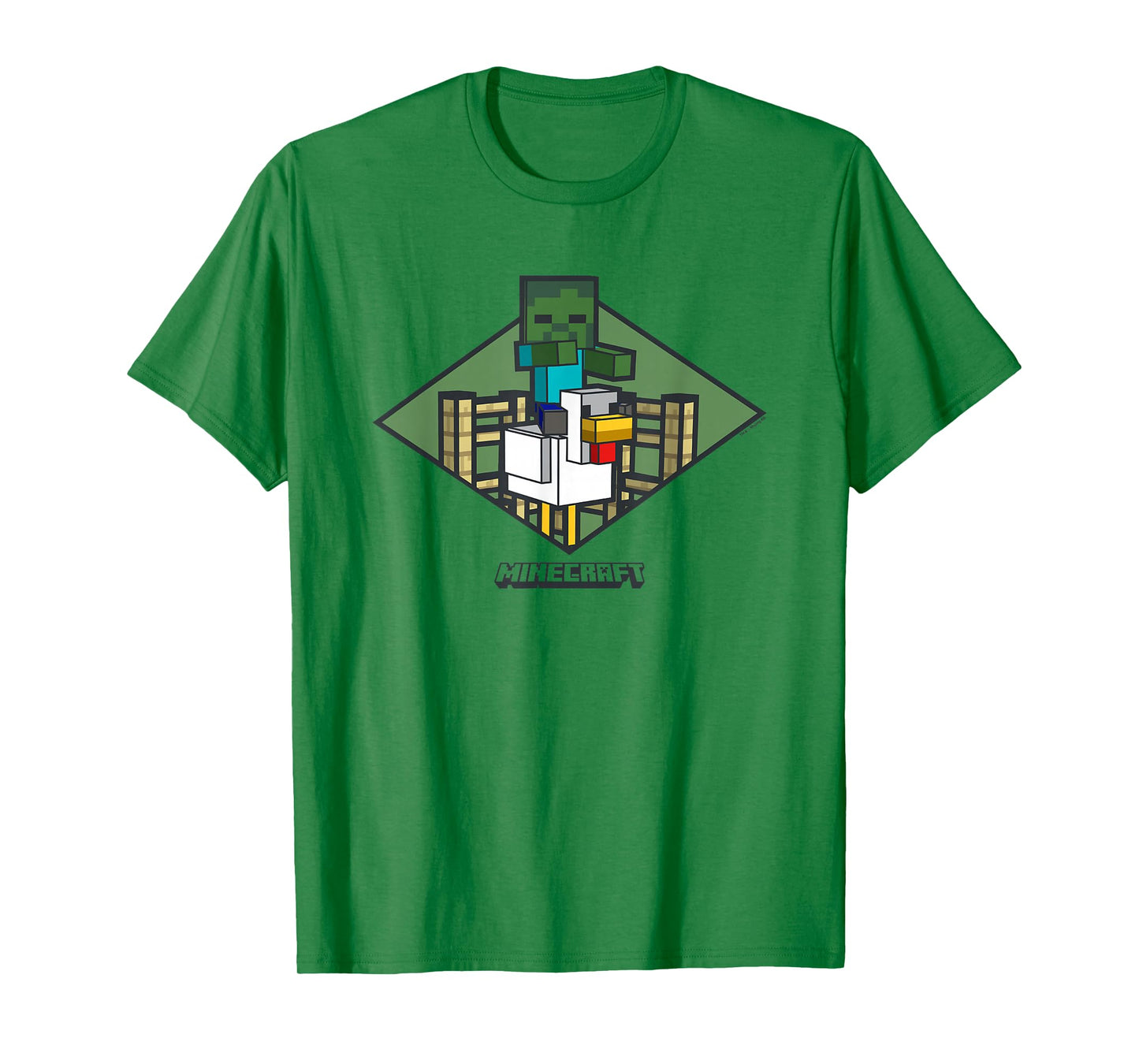 Minecraft Chicken Jockey Vintage Badge Logo T-Shirt