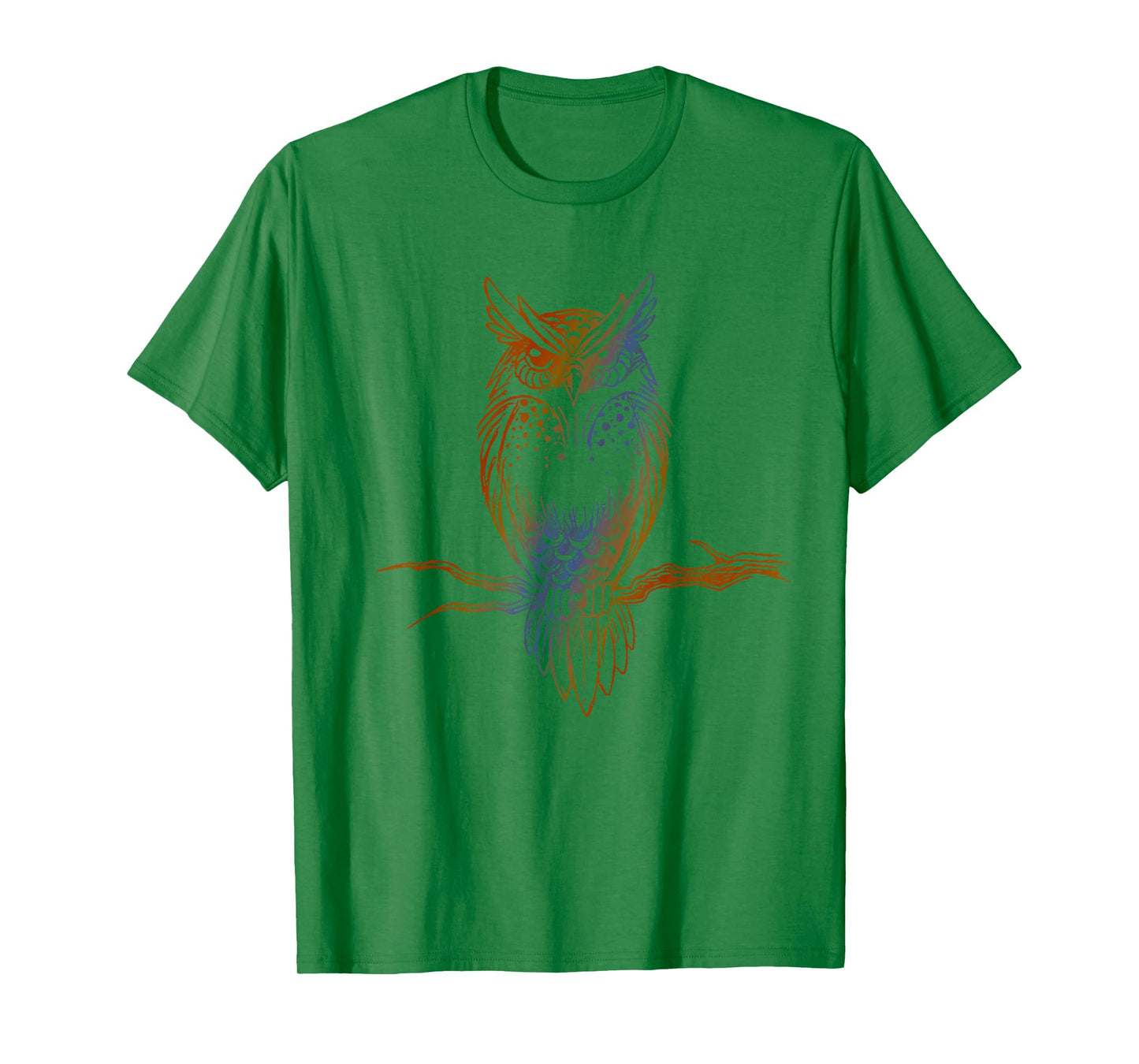 Multicolored Great Horned Owl T-shirt T-Shirt