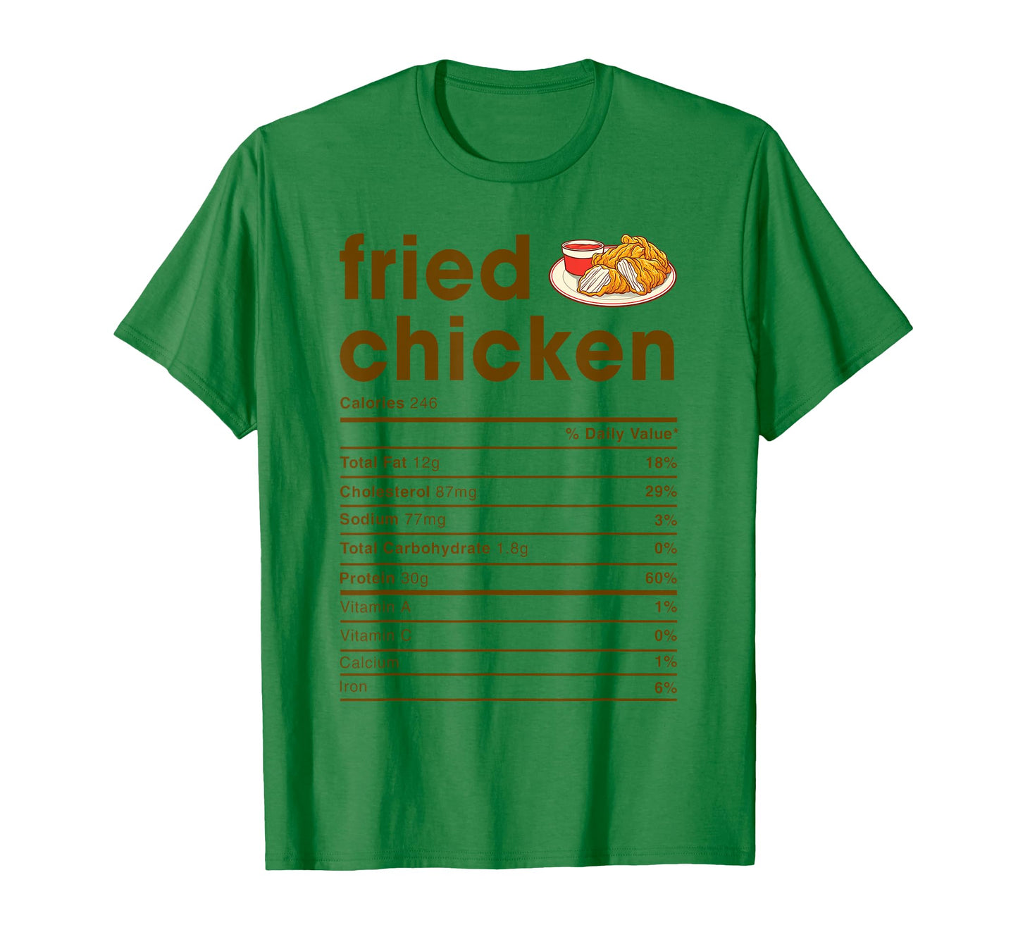 Food Nutrition Facts Shirts Co. Fried Chicken Nutrition Facts T-Shirt