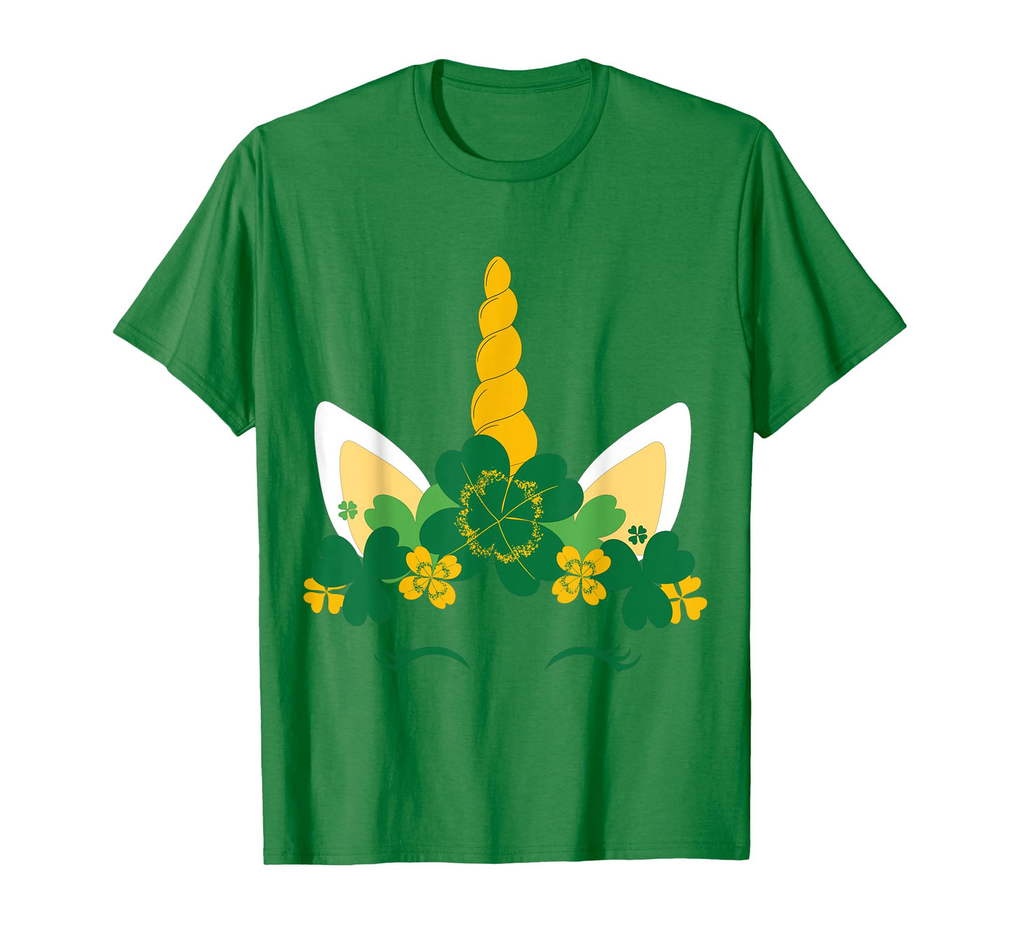 Kids St Patricks Day Unicorn Face Shamrock Pattys Toddler T-Shirt