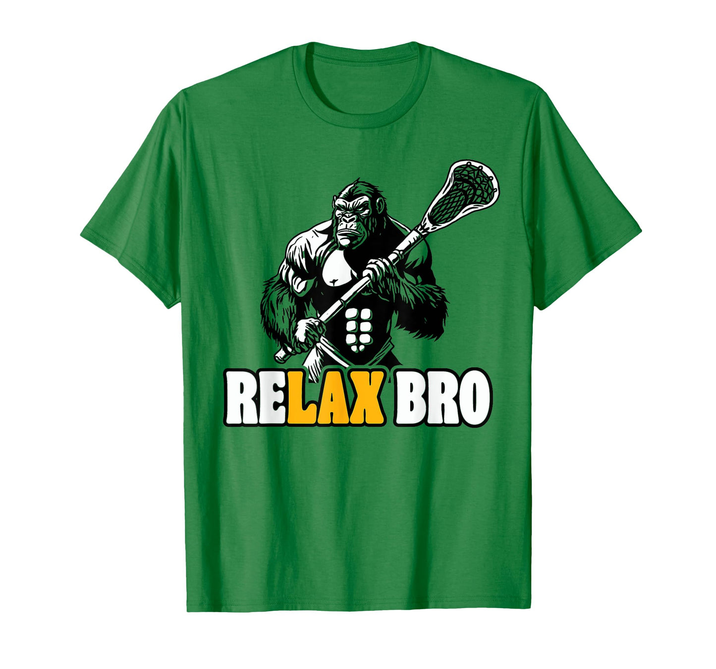 ReLax Bro Funny Gorilla Lacrosse Player Animal Lax T-Shirt