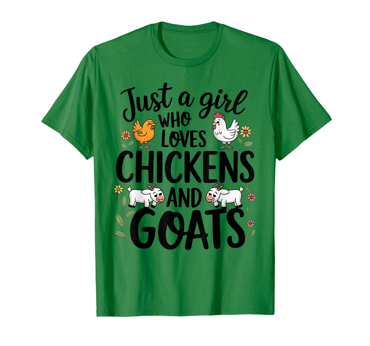 Just A Girl Who Loves Chicken And Goats Farming Farmer Women T-Shirt