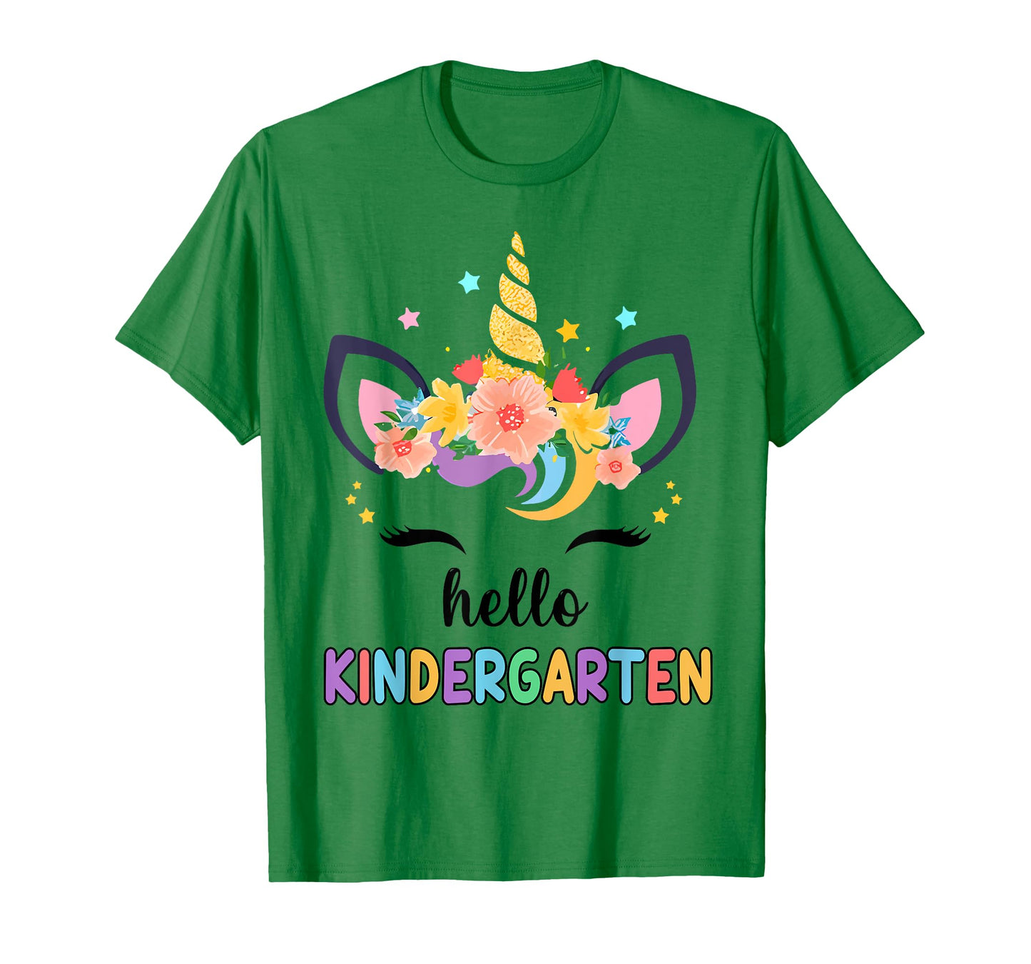 Hello Kindergarten Girl First Day Back School Unicorn Kids T-Shirt