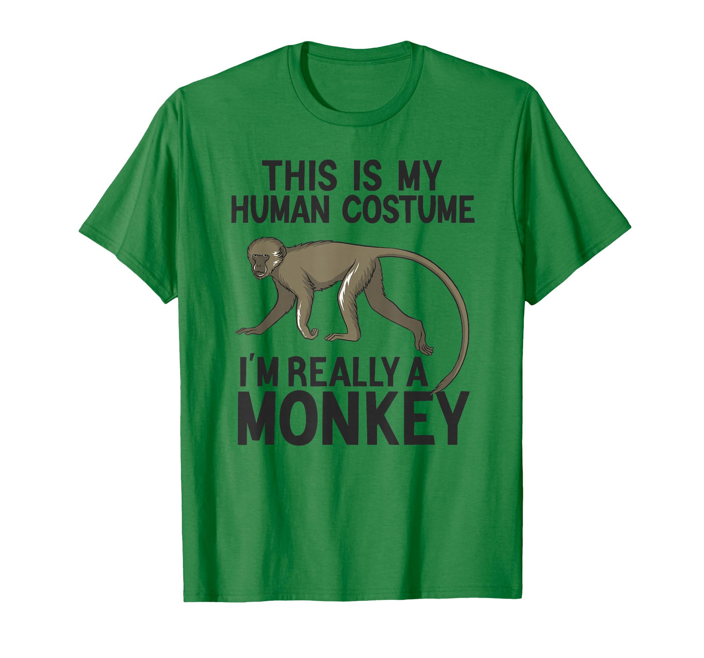 Simple Halloween Costumes for Men Women Funny Monkey Costume T-Shirt