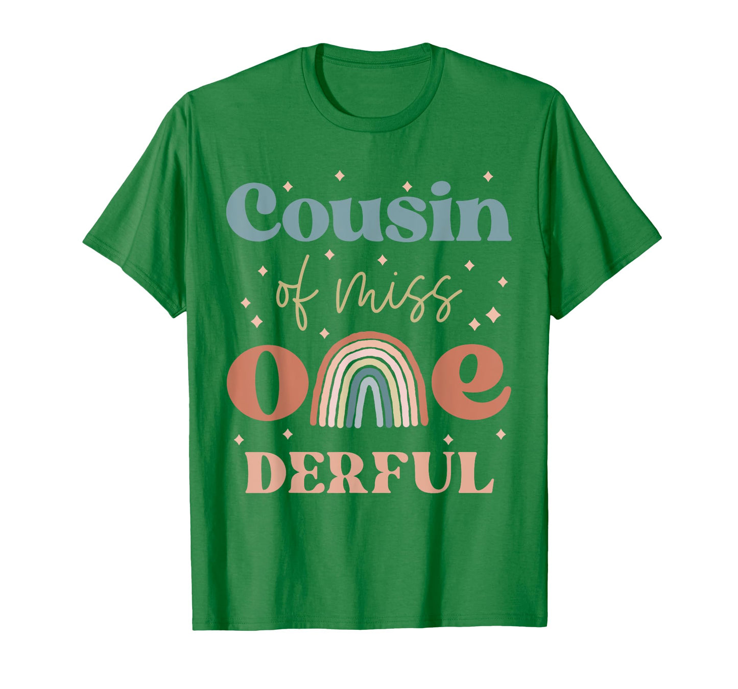 Cousin of Miss Onederful Boho Rainbow First Birthday T-Shirt