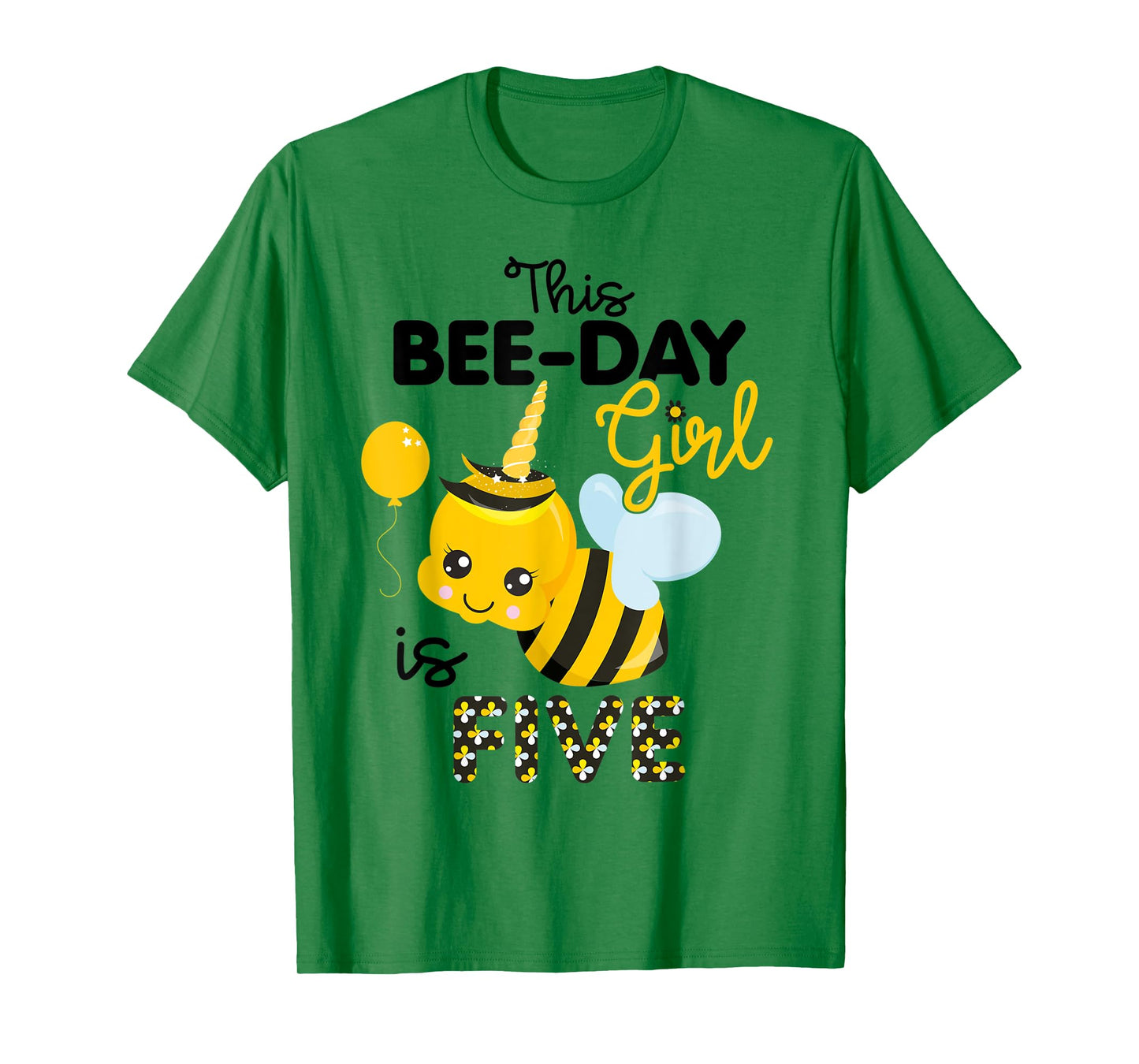 5th Birthday Girl Bee Themed 5 Year Old Bday Matching Party T-Shirt