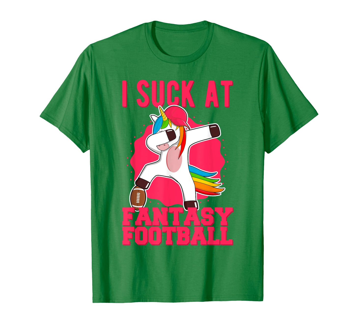 I Suck At Fantasy Football Punishment Loose Dabbing Unicorn T-Shirt