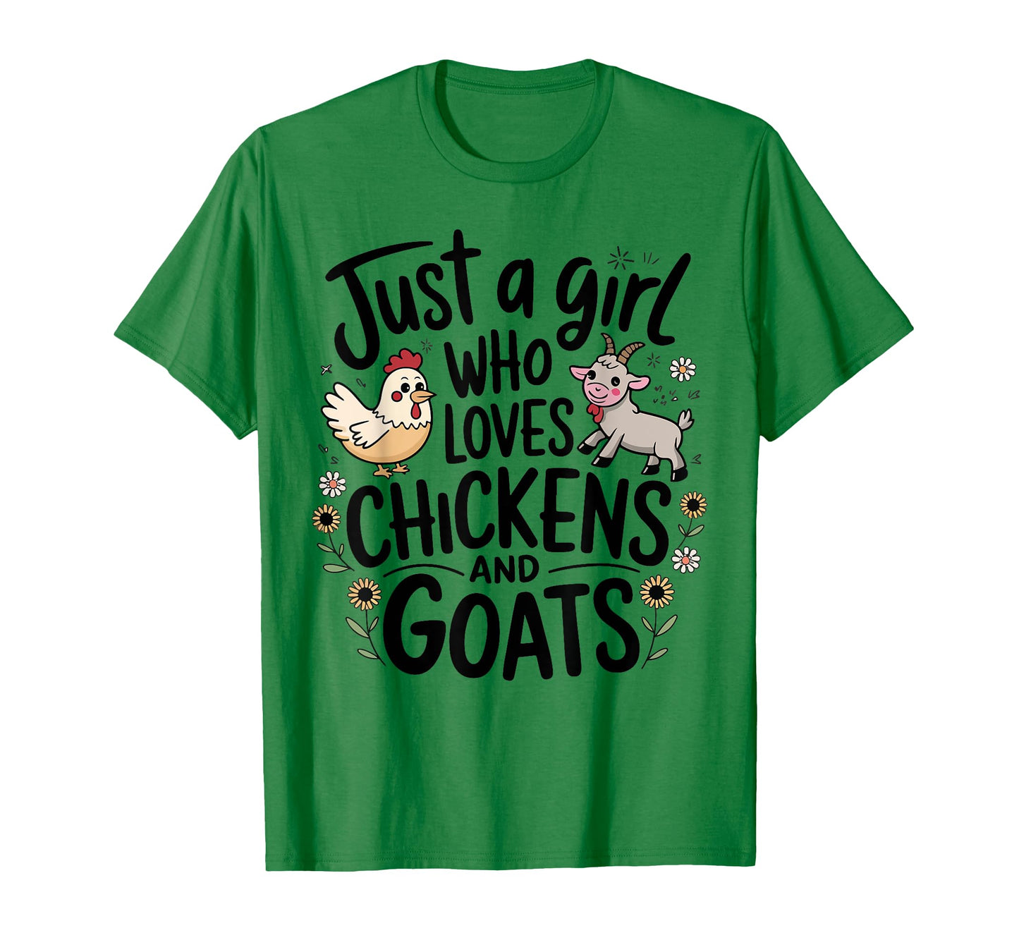 Just A Girl Who Loves Chicken And Goats Farming Farmer Women T-Shirt