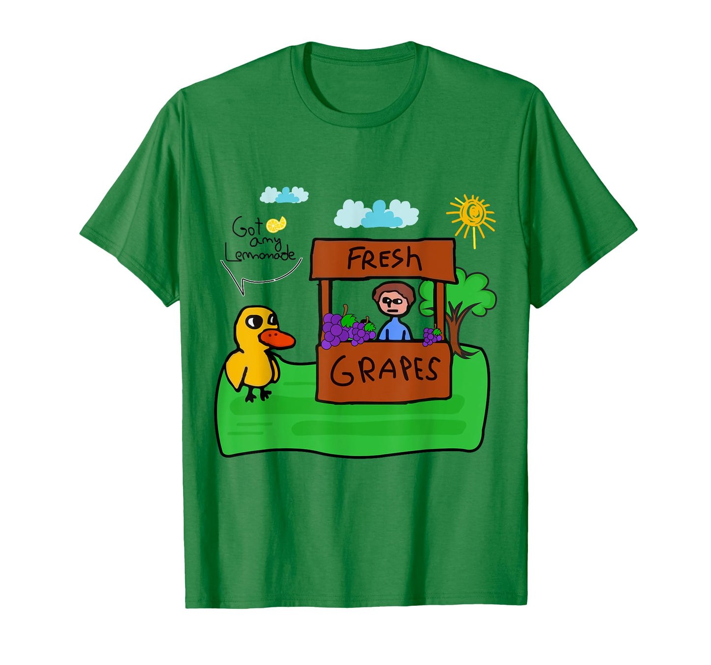 Fresh Grapes Got Any Ice Lemonade Stand, Funny Cute Duck T-Shirt