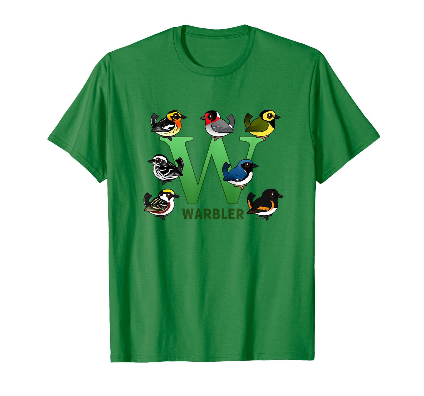 W is for Warbler Cute Cartoon Bird Alphabet Birder Gift Idea T-Shirt