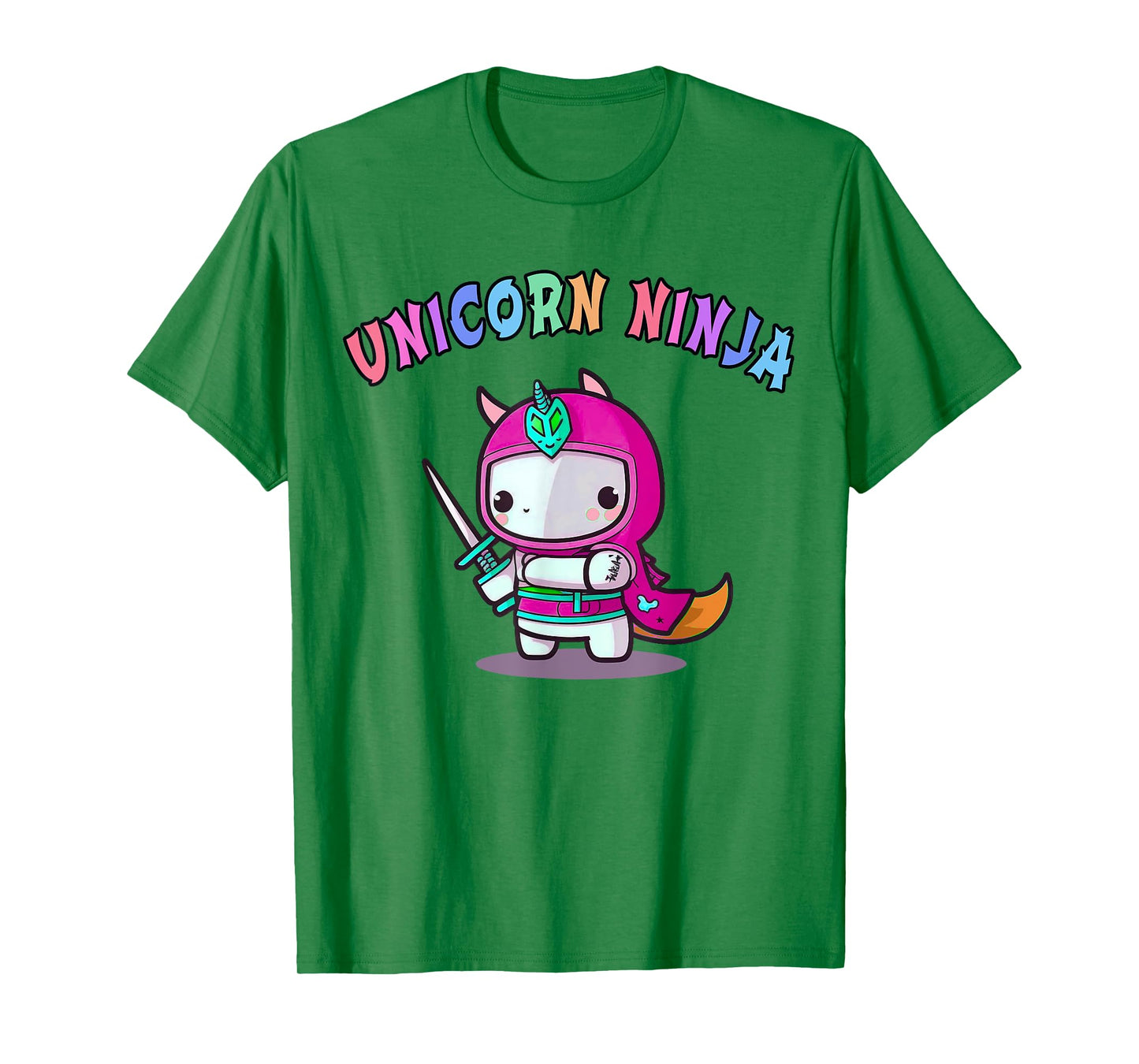 Funny UNICORN NINJA Girl Team Princess Birthday Crew Pink T-Shirt