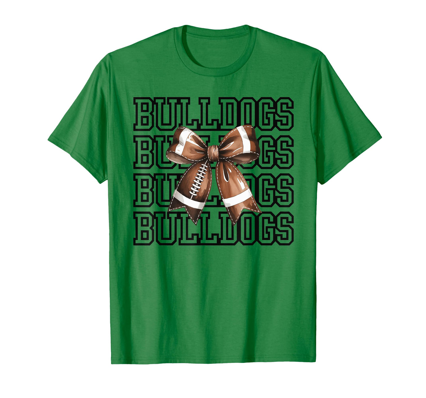 Bulldogs Football Mom Game Day Football Coquette Bow mascot T-Shirt