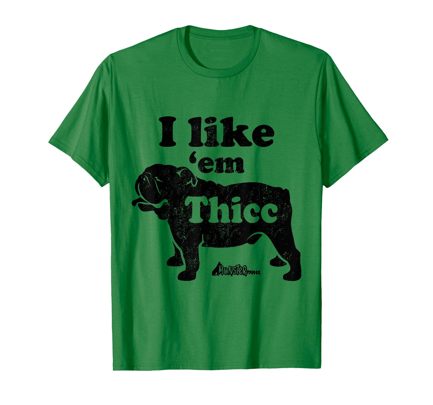 Funny English Bulldog I Like Em Thicc Dog Silhouette T-Shirt for Men Women Girls Kids