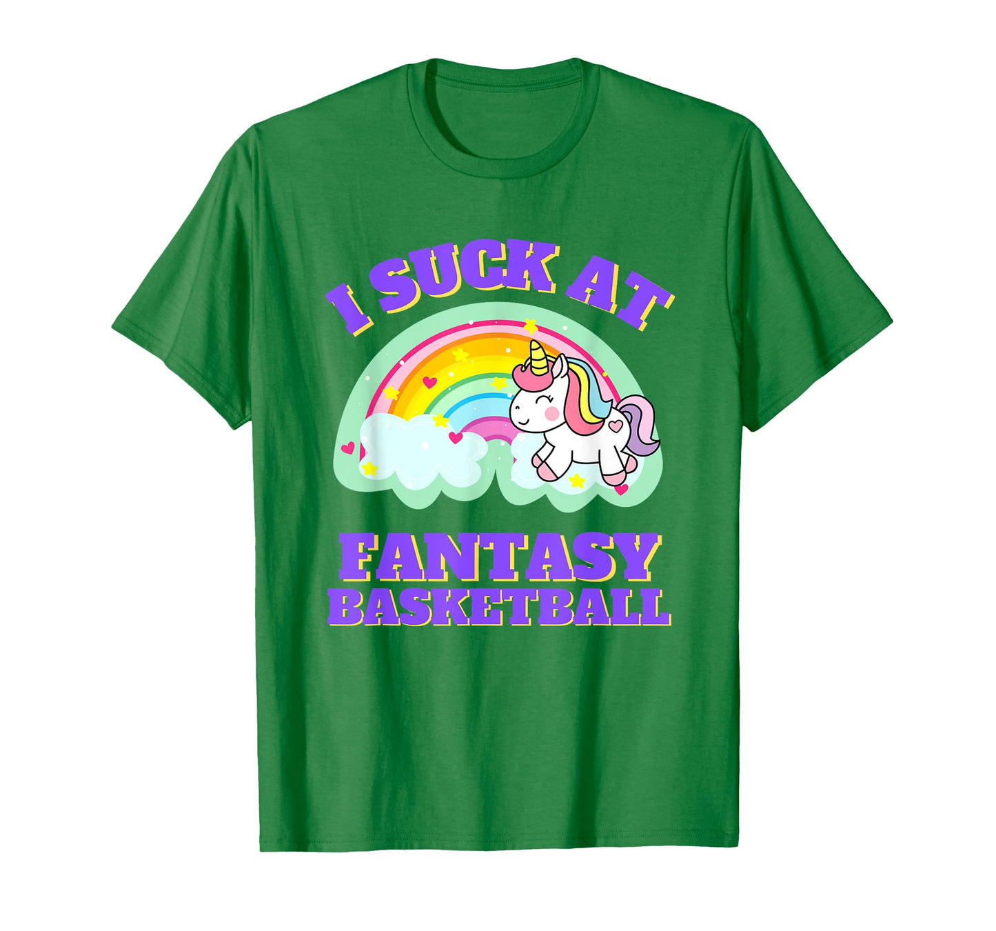 Suck At Fantasy Basketball Unicorn Rainbow Loser Punishment T-Shirt