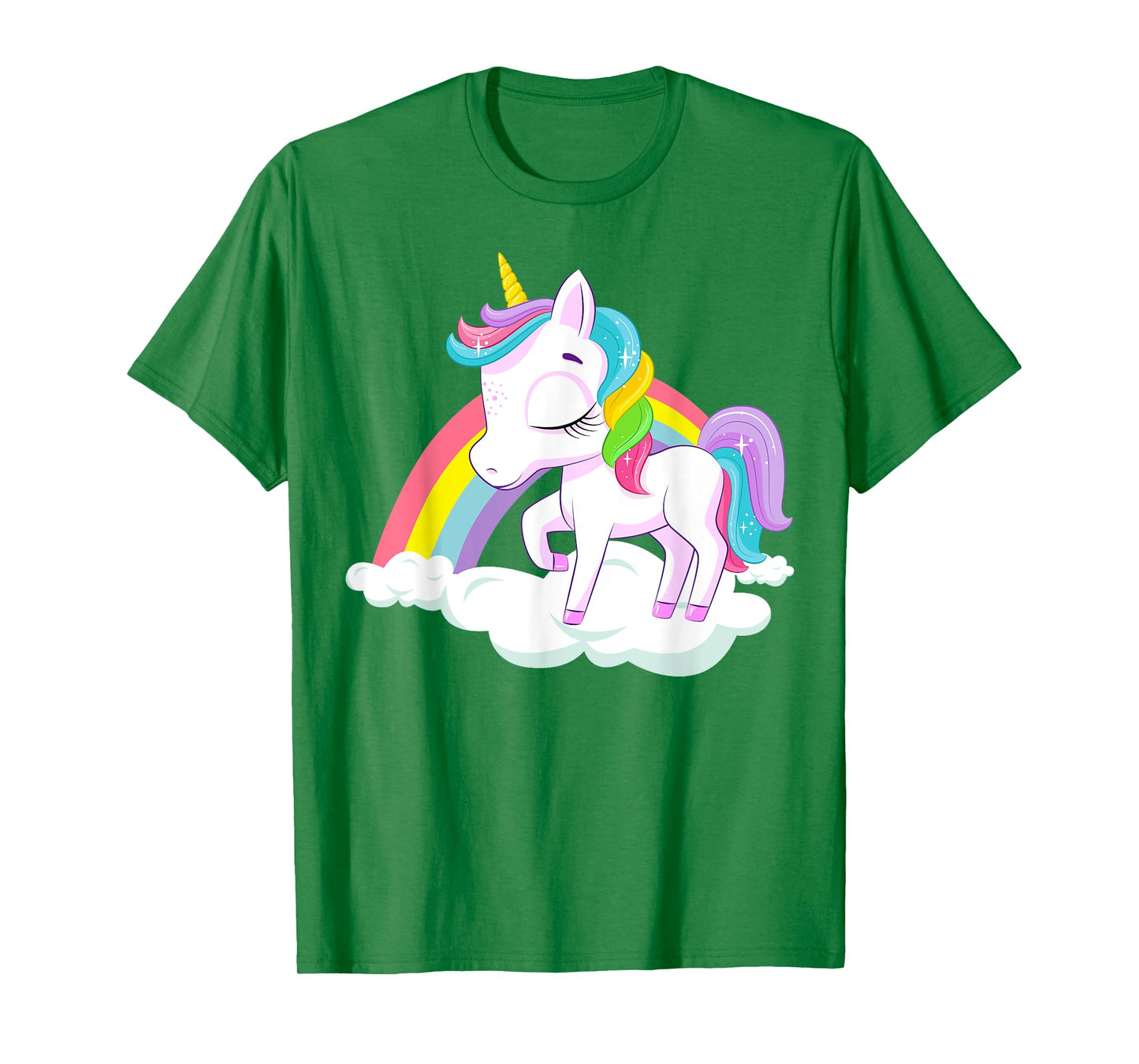 Pink Rainbow Unicorn Baby Dancing on Fluffy Clouds T-Shirt