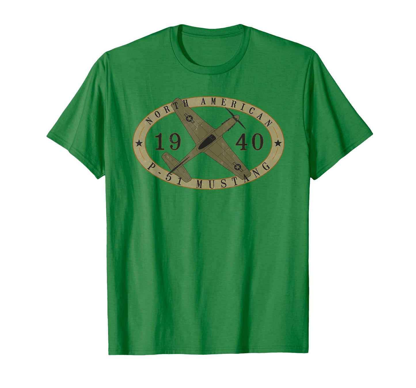 Designed For Flight P-51 Mustang Vintage WWII Warbird Airplane Pilot T-Shirt - Men's Red Cotton Blend Classic Fit Short Sleeve T-Shirt - Small