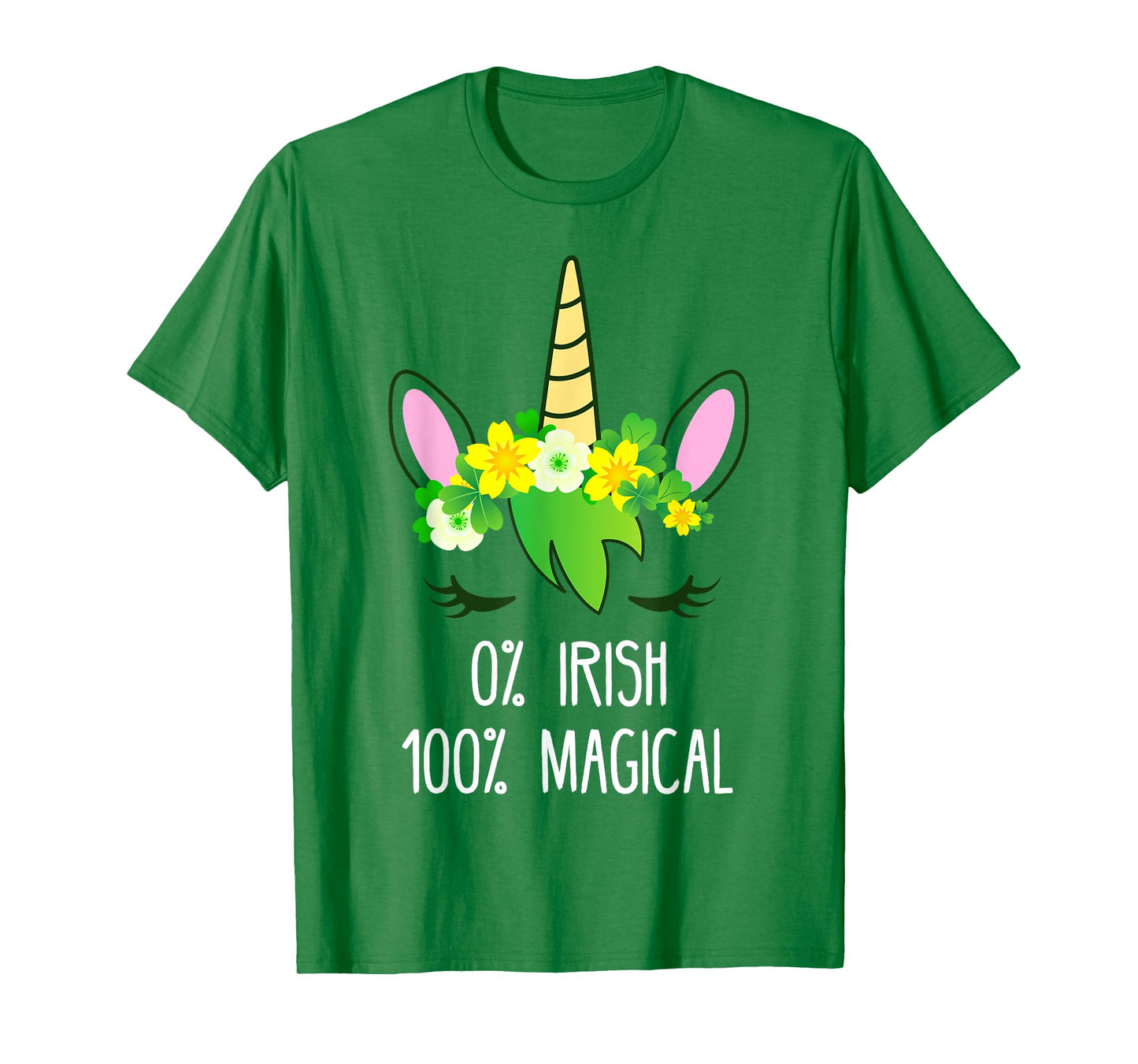 St. Patrick's Day Unicorn Face 0% Irish Shirt Lepricorn