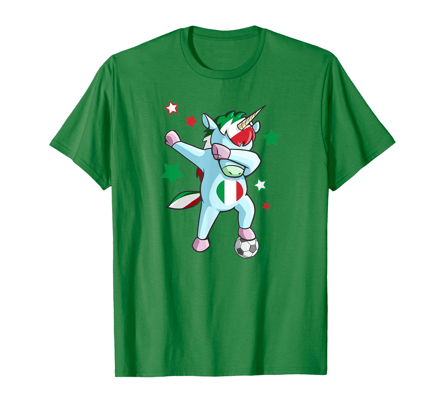 Dabbing Unicorn World Soccer Support Italy Shirt for Girls T-Shirt