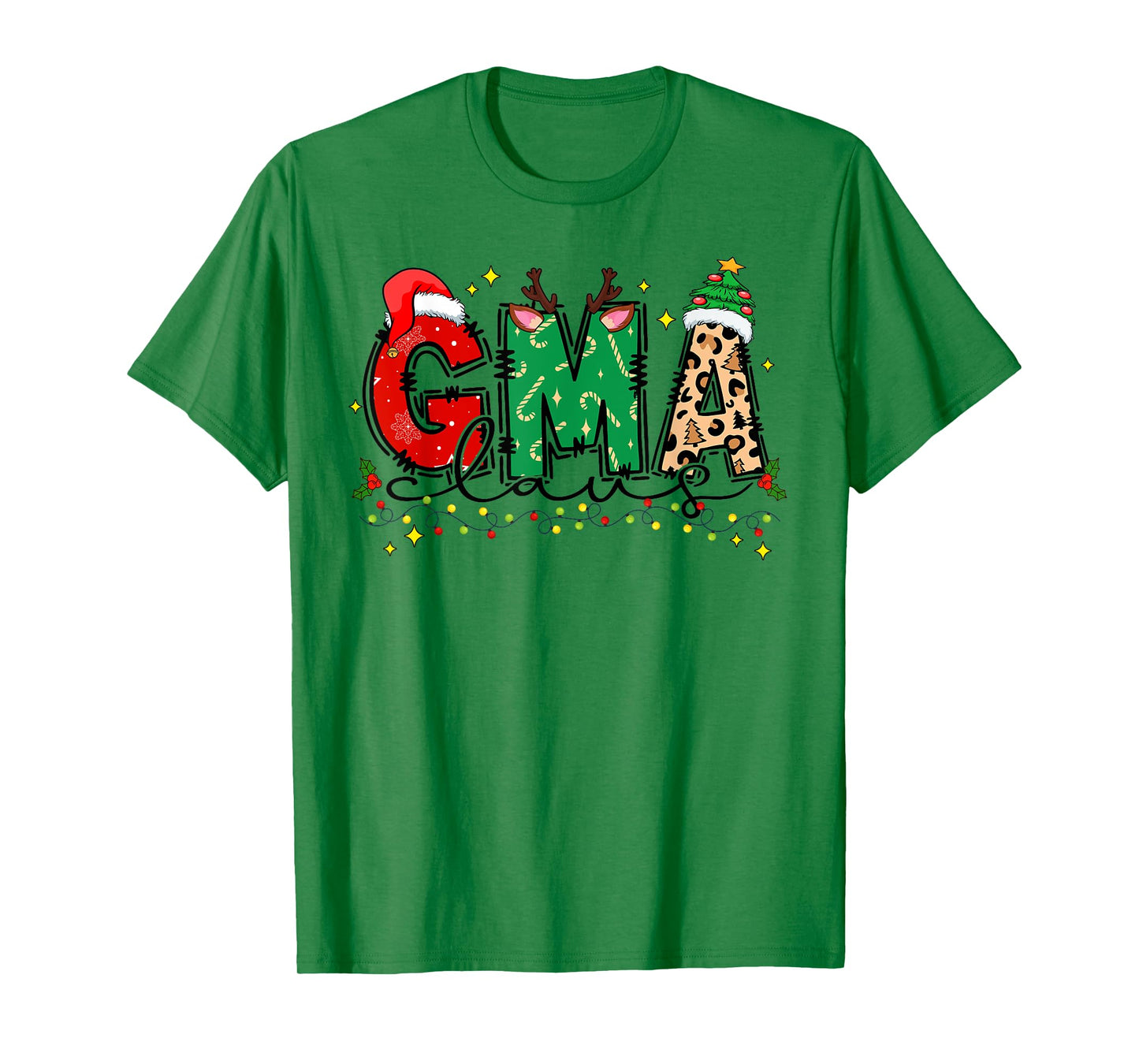 Cute Gma Claus Christmas Family Matching Pajamas Funny Xmas T-Shirt