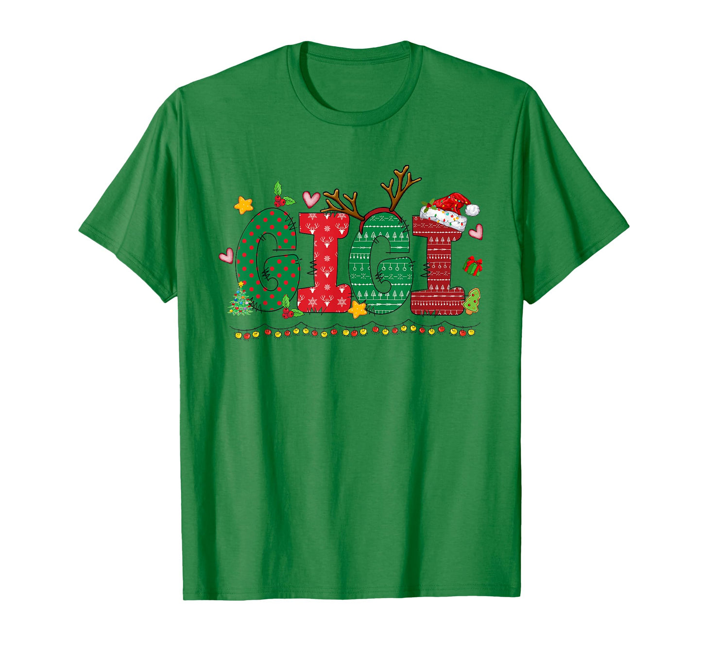 Gigi Claus Christmas Lights Pajama Family Matching T-Shirt