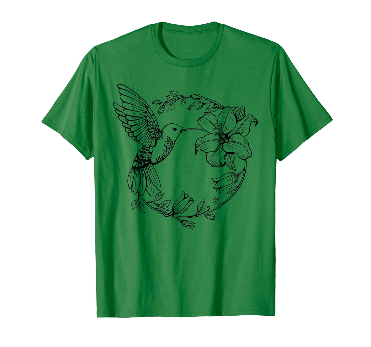 Hummingbird with Flowers Art For Men Women Birds Lovers T-Shirt