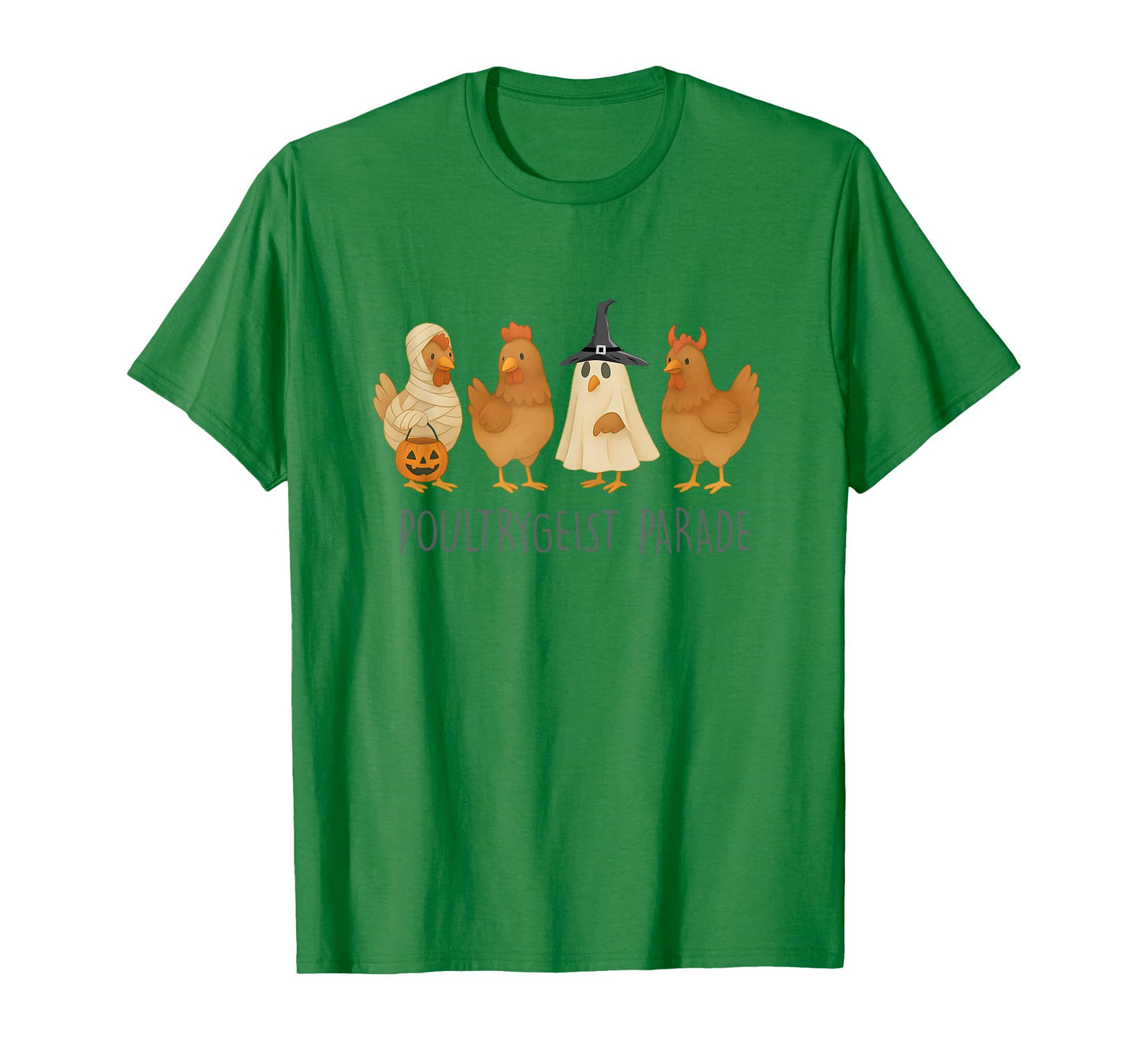 Funny Chicken Halloween, Spooky Chicken Poultrygeist Parade T-Shirt