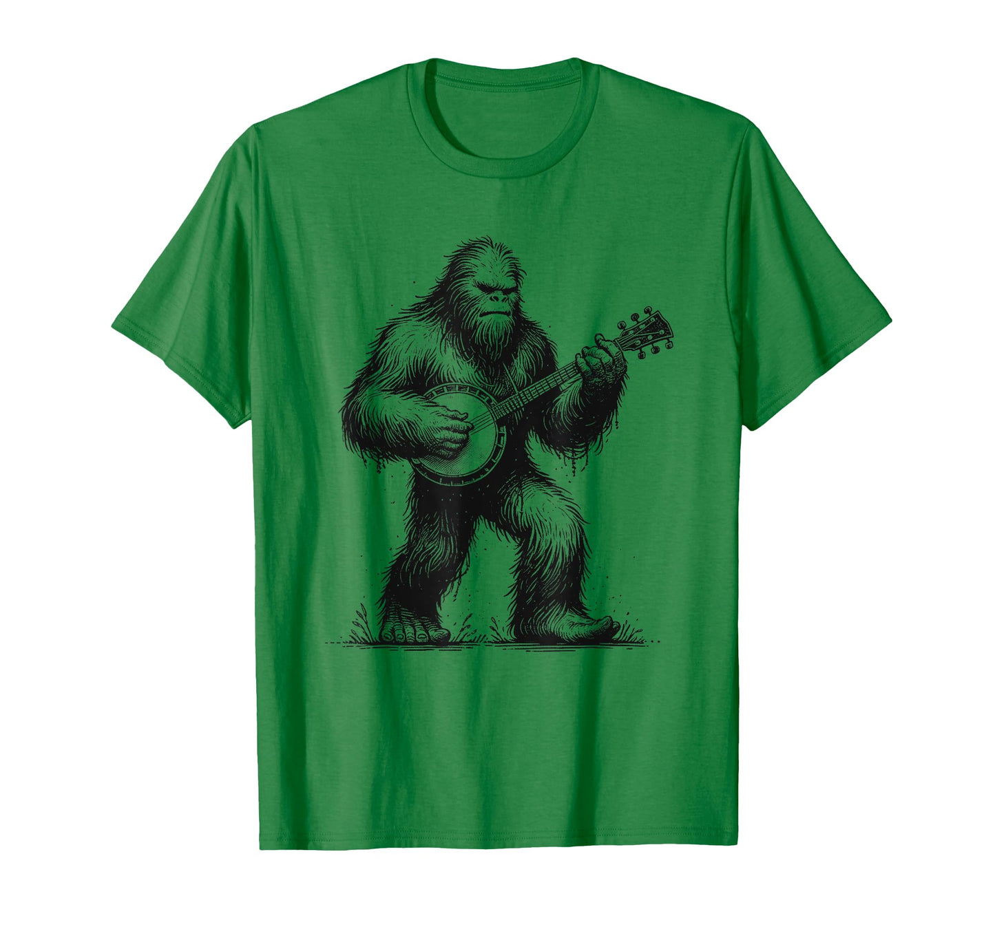Bigfoot Sasquatch Playing Banjo Banjoist Banjo Player T-Shirt