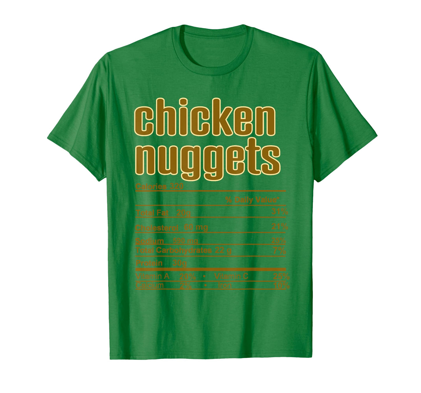 Thanksgiving Christmas Chicken Nuggets Nutrition Fact T-Shirt