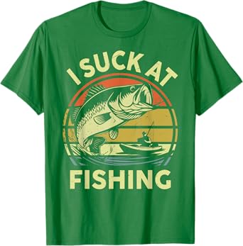 Step Dad I Suck At Fishing Funny Kayak Bass Father Day Gift T-Shirt