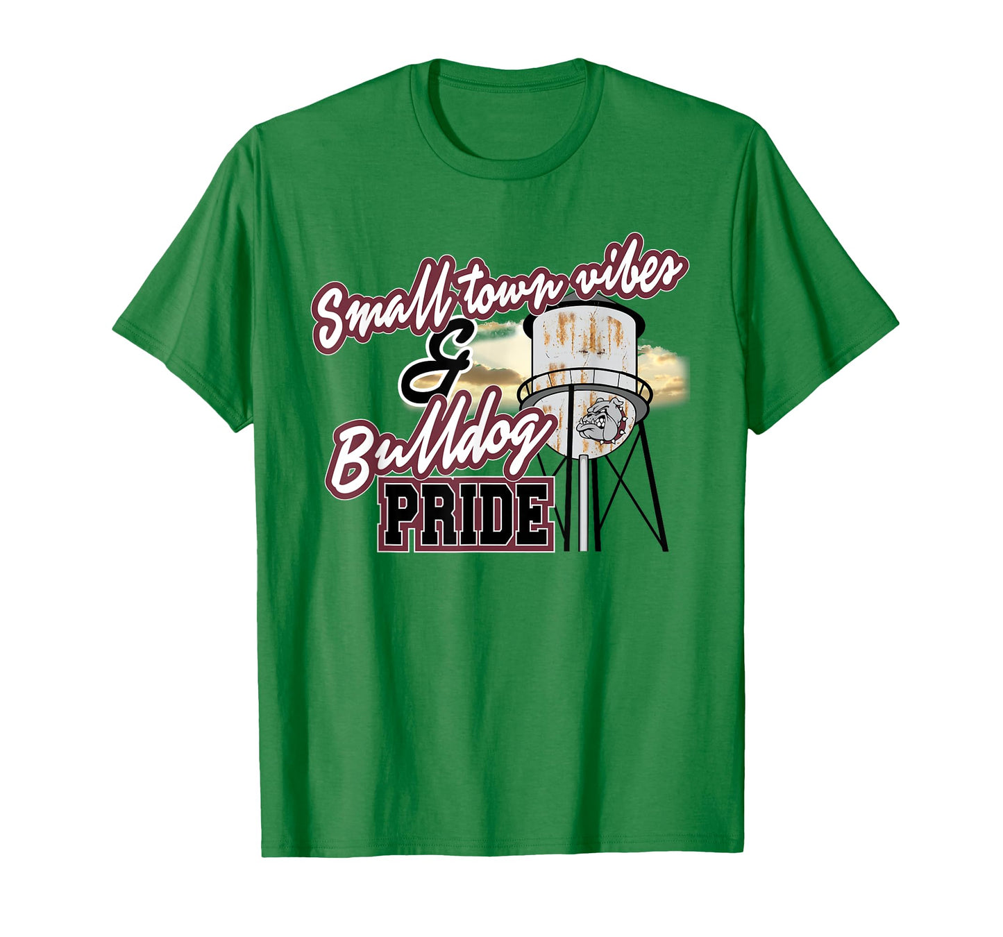 Small Town Vibes Bulldog Pride Maroon Bulldogs School Spirit T-Shirt