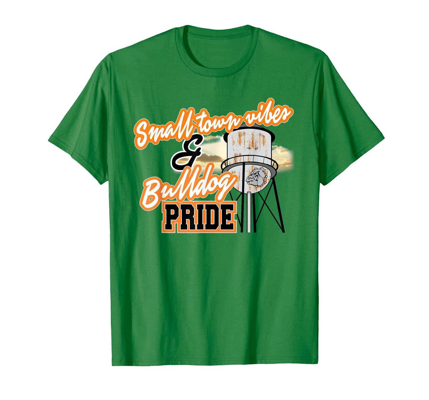 Small Town Vibes Bulldog Pride Orange Bulldogs School Spirit T-Shirt