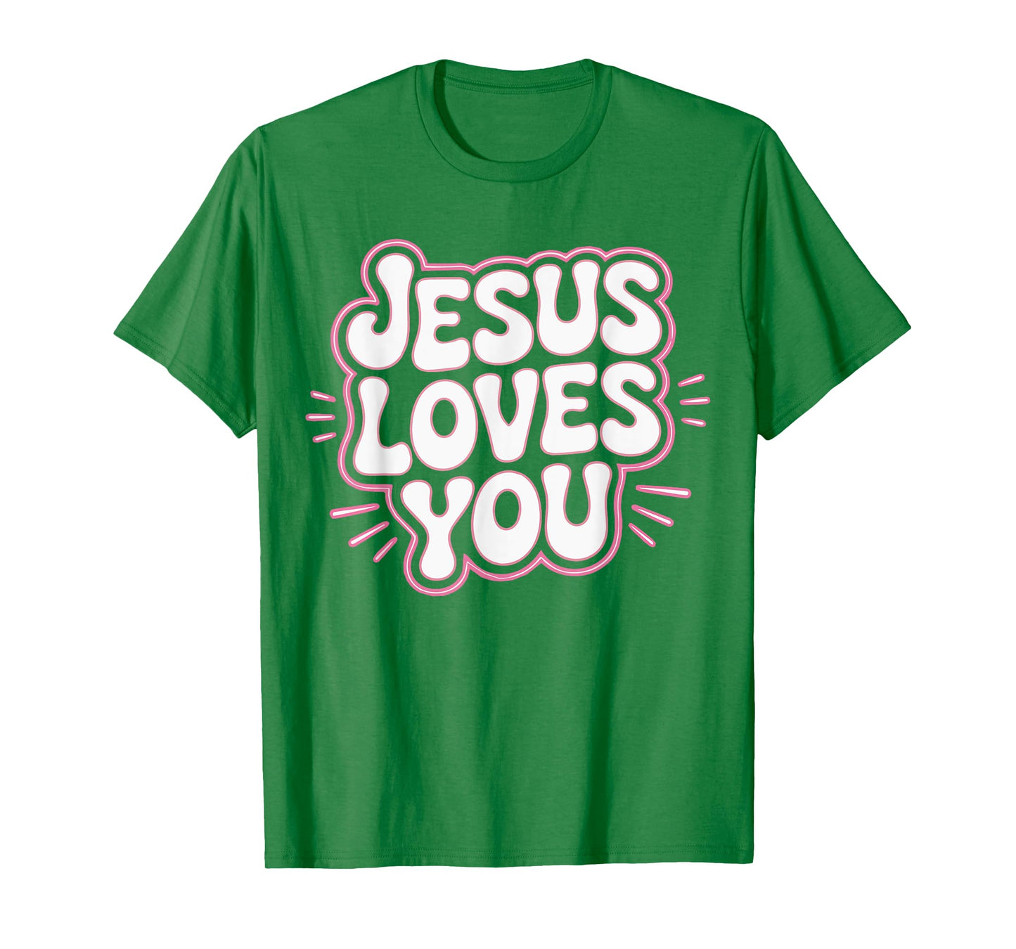 Toddler Jesus Loves You Pink White Christian Girl God Sister T-Shirt