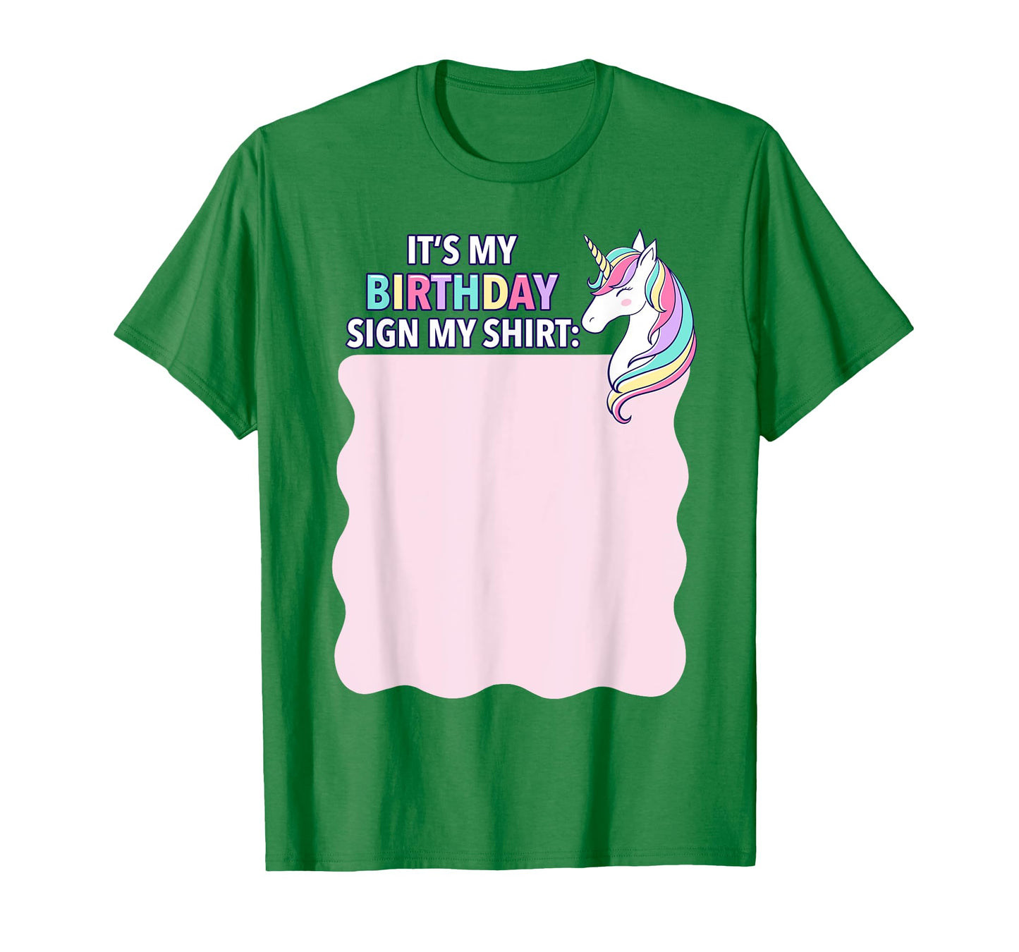 It's My Birthday Sign My Shirt Pink Unicorn Girl Toddler T-Shirt