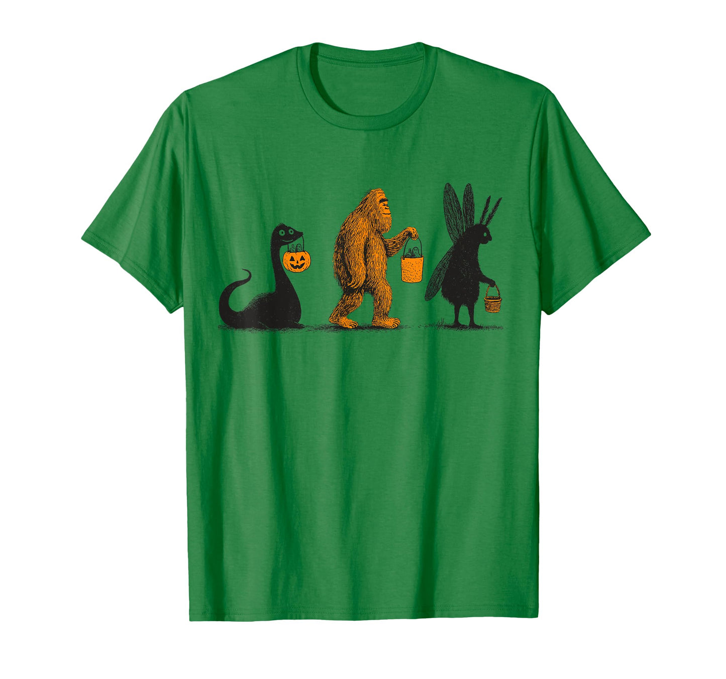 Cryptids Halloween Bigfoot Mothman Loch Ness Monster T-Shirt
