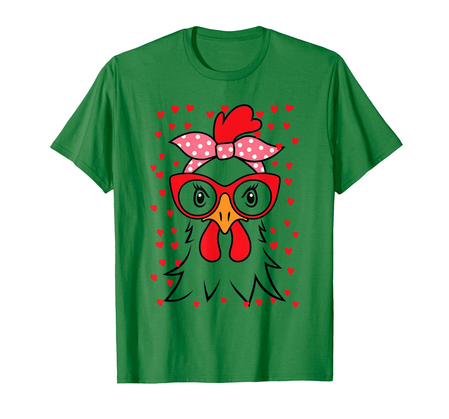 Cute Women Girl Chicken With Bandana Headband and Glasses T-Shirt