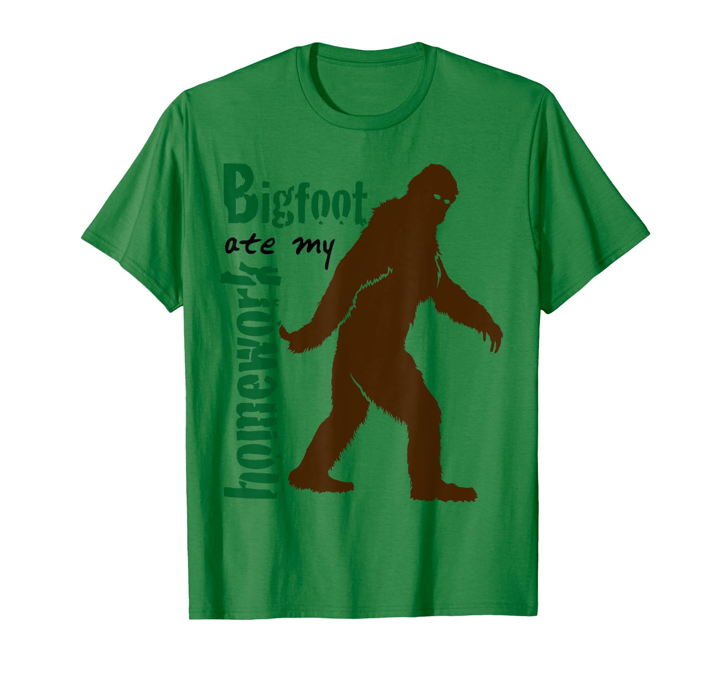 Bigfoot Ate My Homework Funny T-Shirt for Sasquatch Lovers