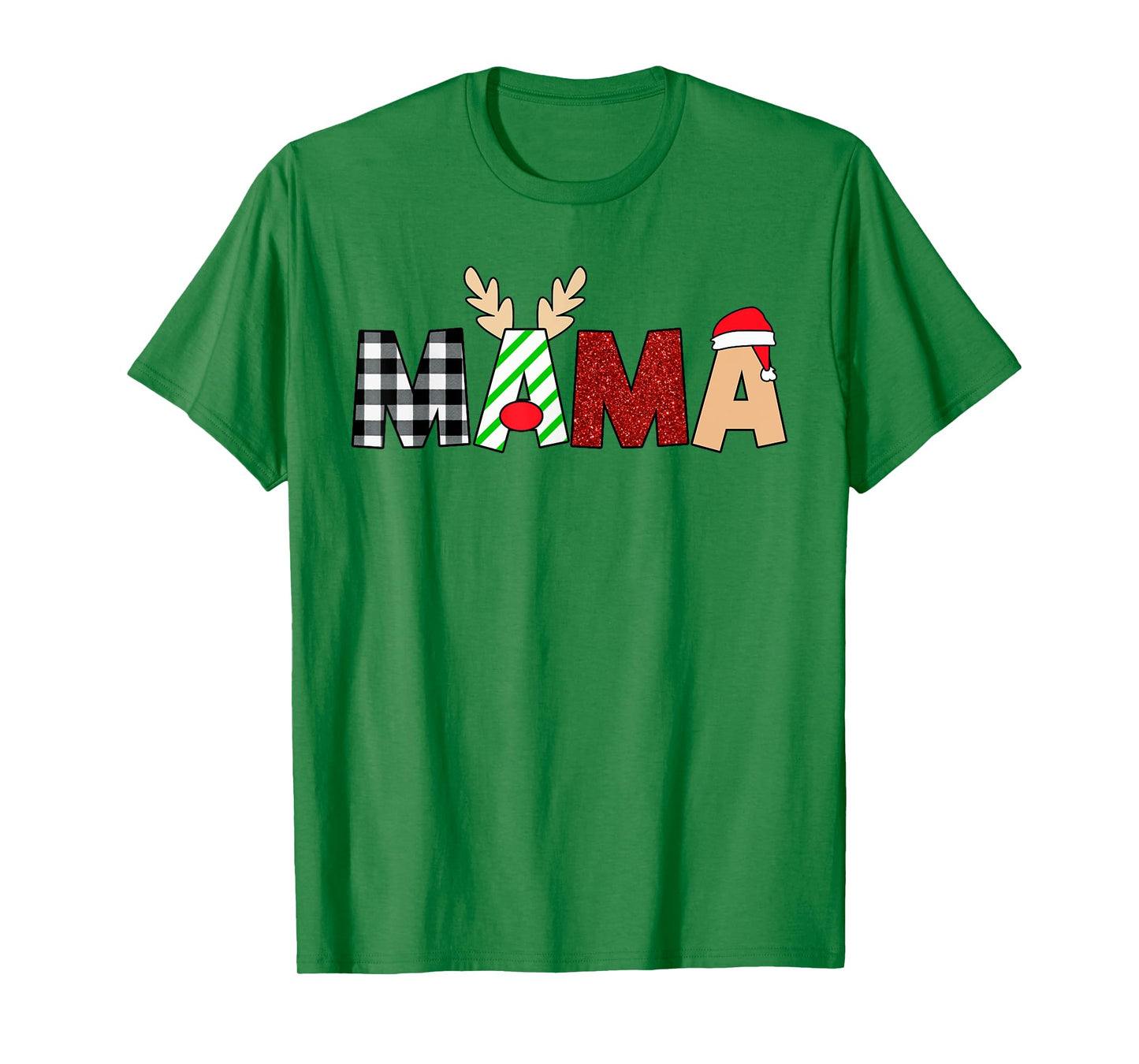 Mama Santa Christmas Family Matching Pajamas Mama Xmas T-Shirt